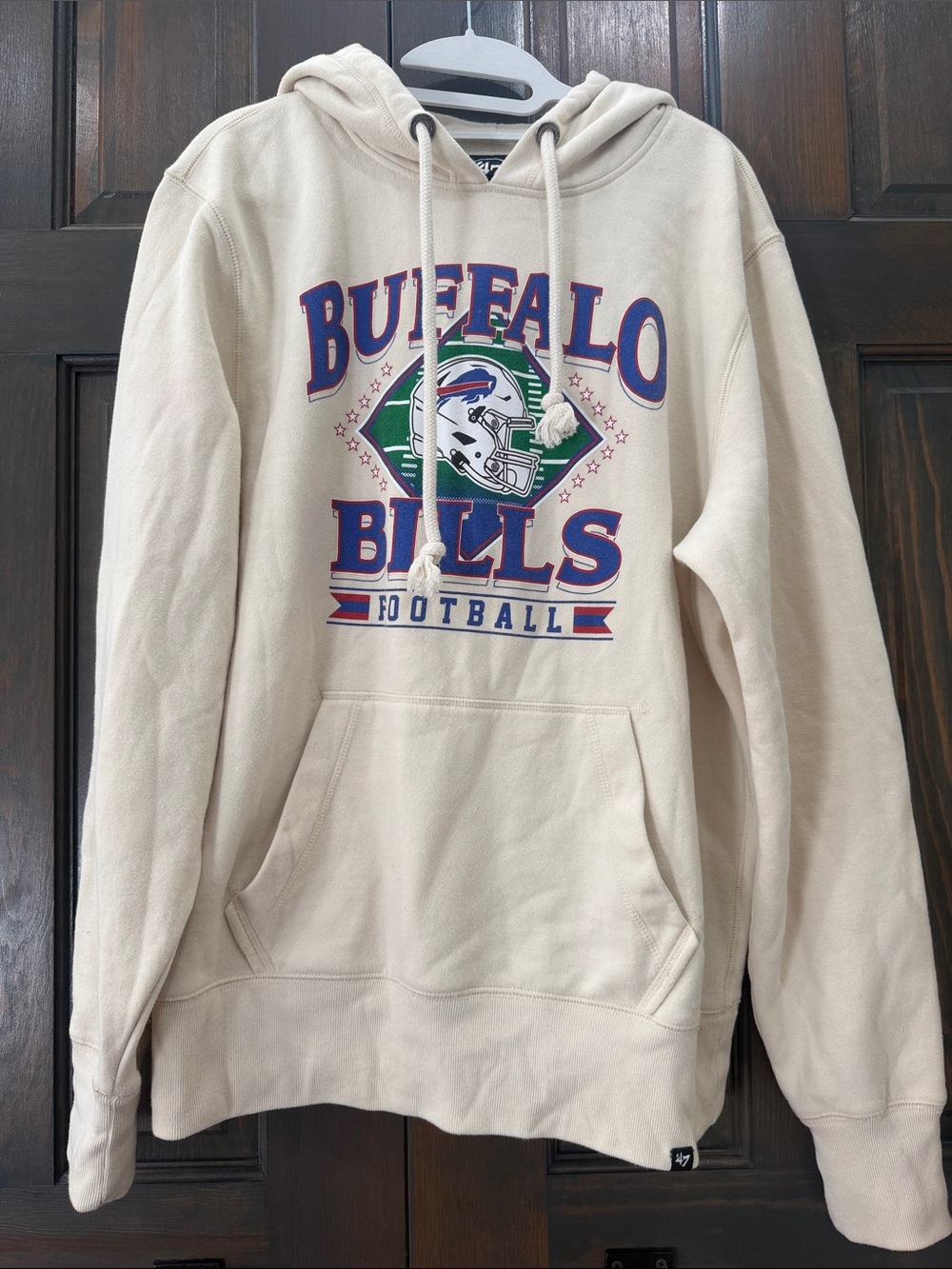 47 Buffalo Bills Cream Hoodie with Team Logo NFL
